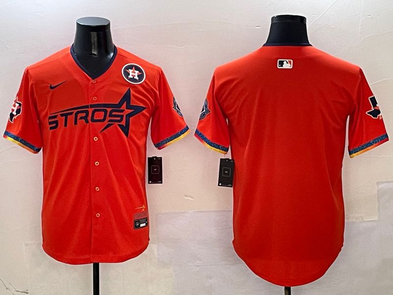 Men Houston Astros Blank Orange Fourth generation Joint Name Nike 2025 MLB Jersey style 2->houston astros->MLB Jersey